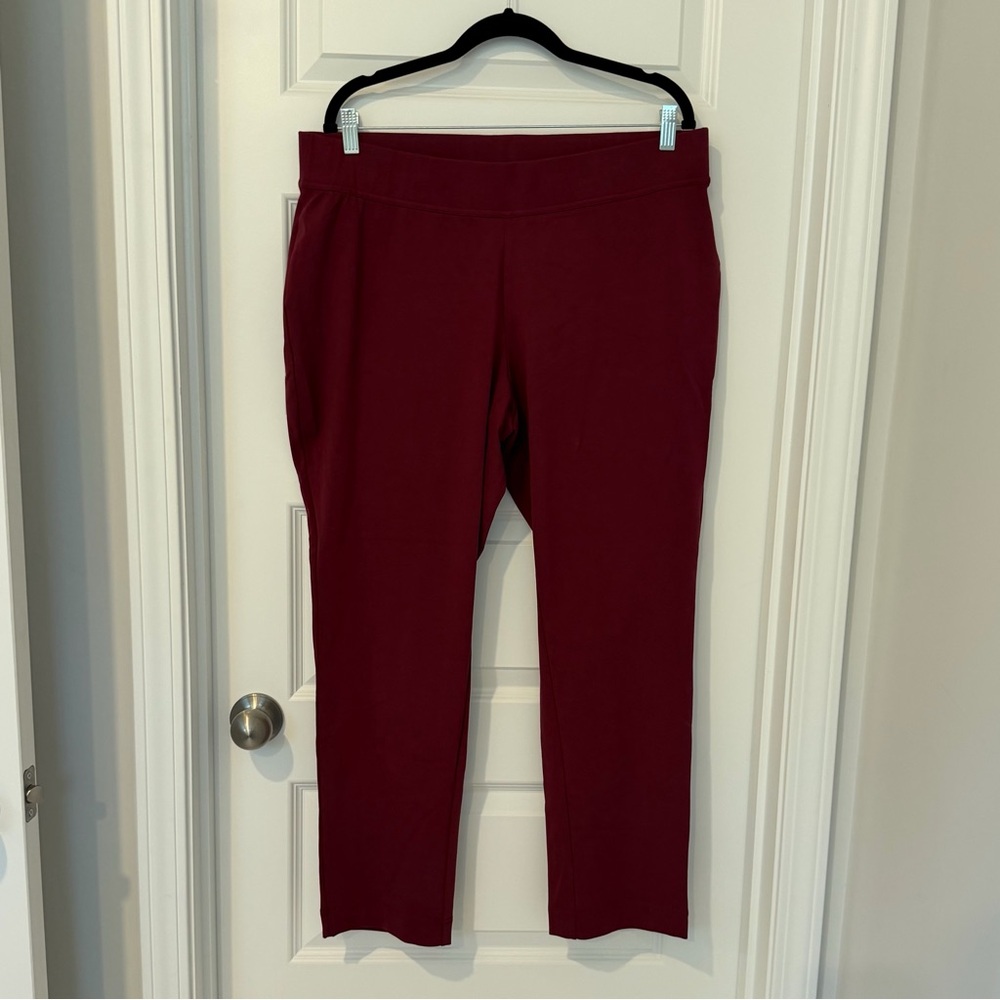 Casual Burgundy Women's Pants